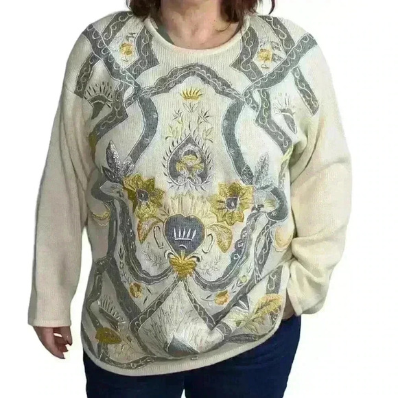 Theomiles Vintage Knitted Crewneck Sweater - Picture 1 of 7